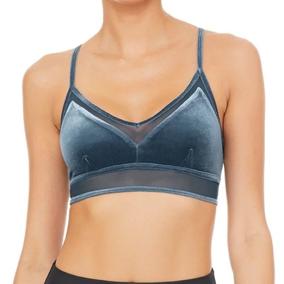 Alo Yoga Velvet Mesh Bralette Sports Bra - XS - Picture 1 of 5
